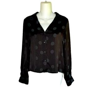 BOGO💥 Madewell Like New Cropped Black Button Down Sz XS Bin S